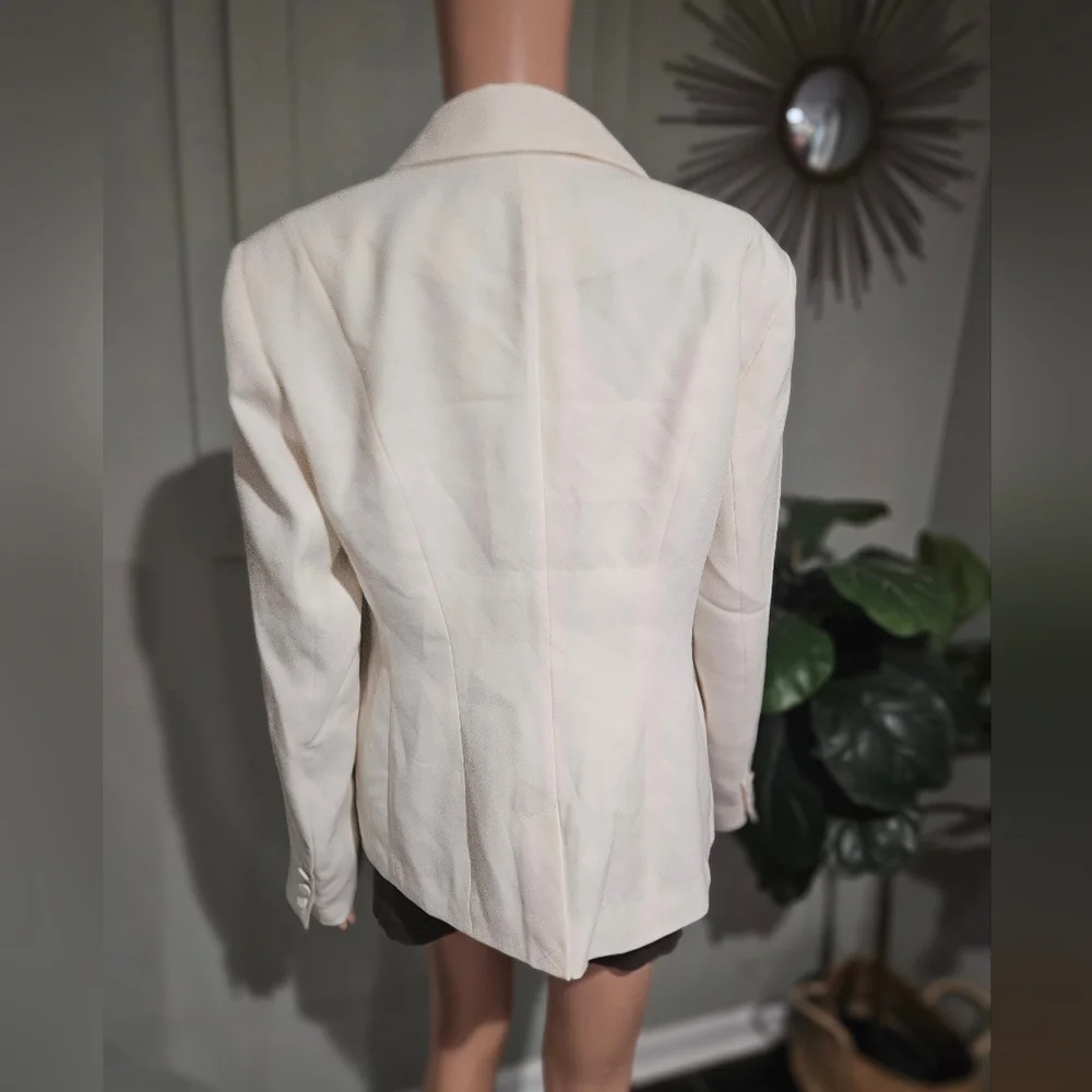 Karen Millen Tailored Crepe Blazer–Ivory Structured SingleBreasted Jacket.10 NWT - Picture 13 of 16